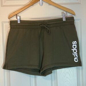 adidas Women’s Essential Linear French Terry Shorts Green  Sz L EUC
